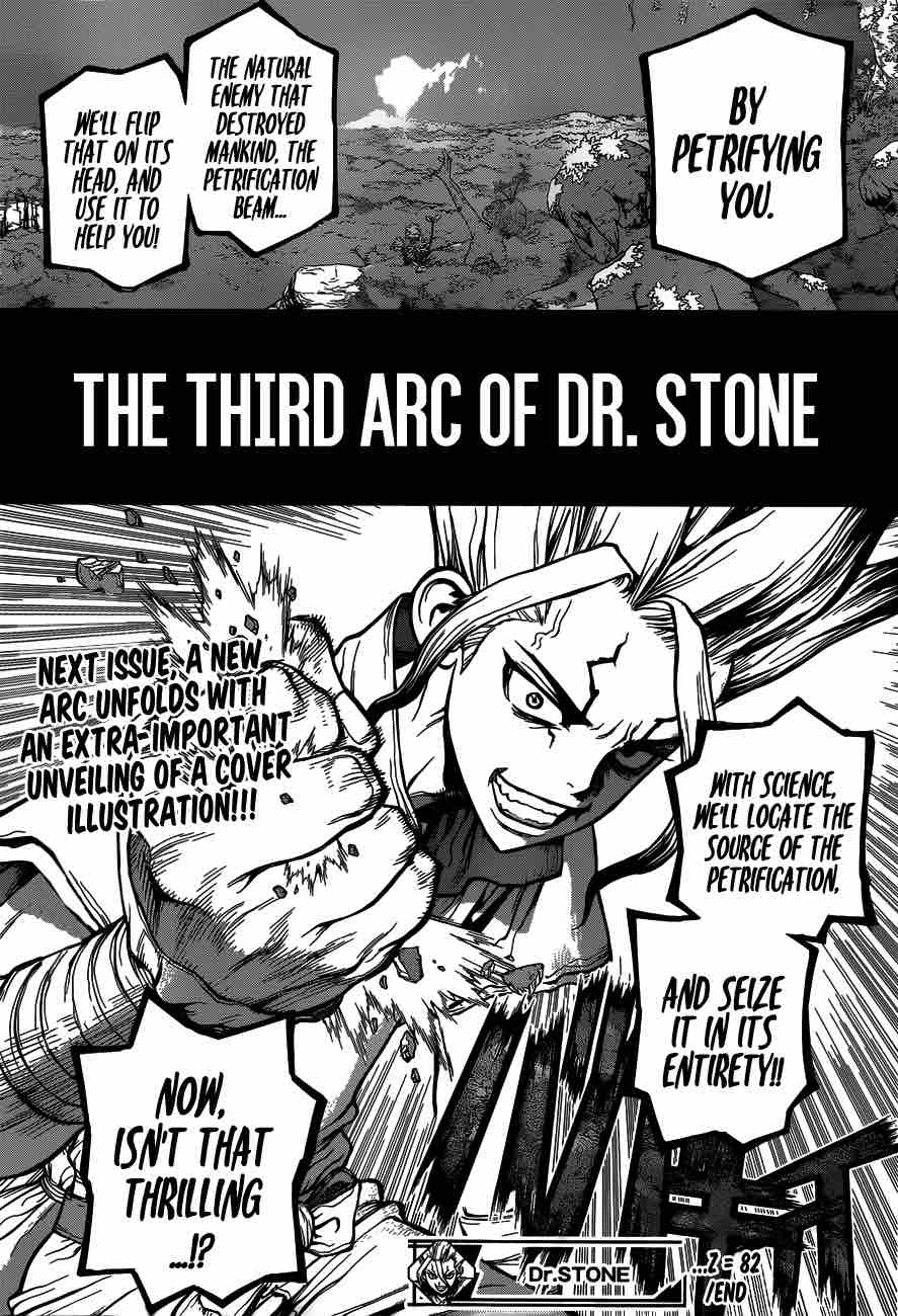 Dr. Stone Manga Chapter 82 page 18 - Epilogue of Stone Wars (End of Part 2) scene