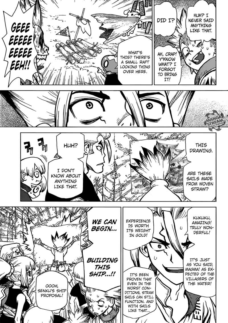 Dr. Stone Manga Chapter 84 page 13 - People = Power scene