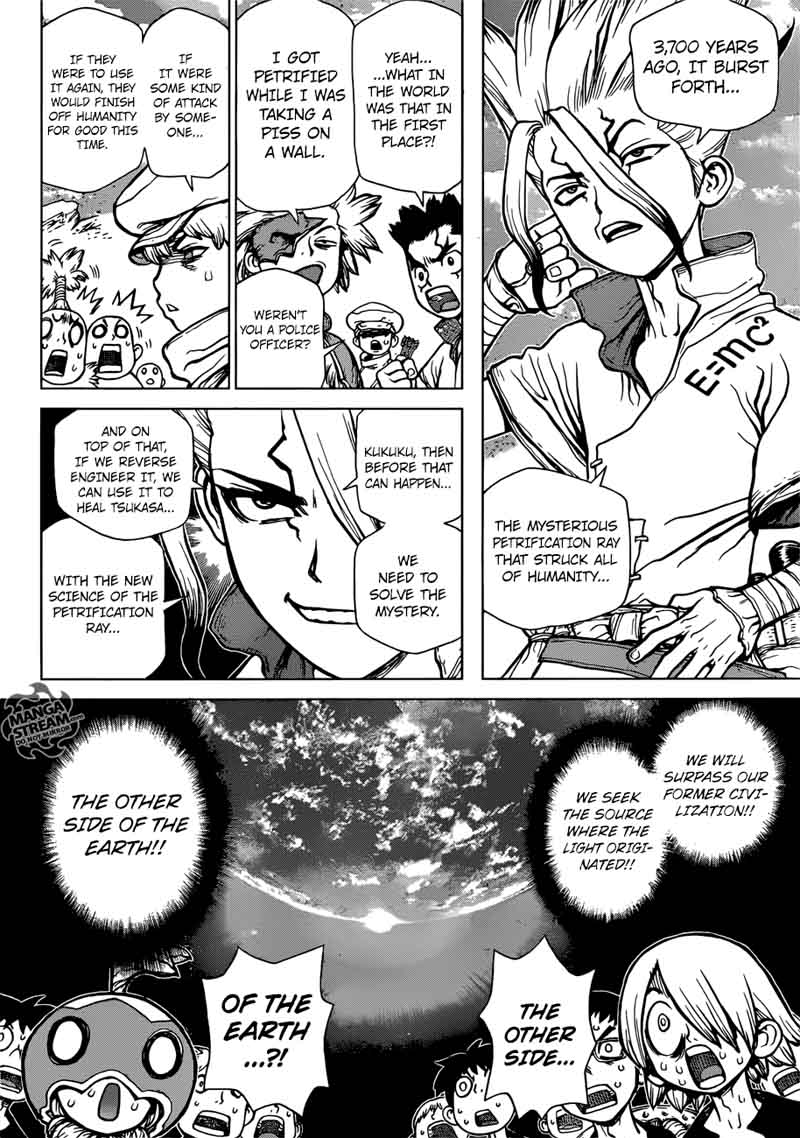 Dr. Stone Manga Chapter 84 page 2 - People = Power scene