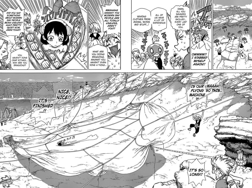 Dr. Stone Manga Chapter 88 page 4 - Wings of Humanity scene