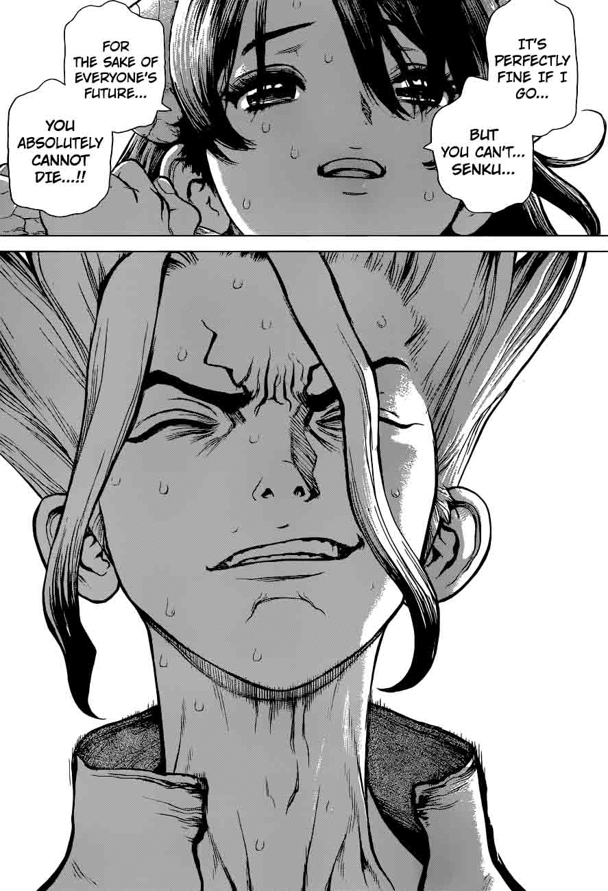 Dr. Stone Manga Chapter 9 page 12 - Senku Vs. Tsukasa scene