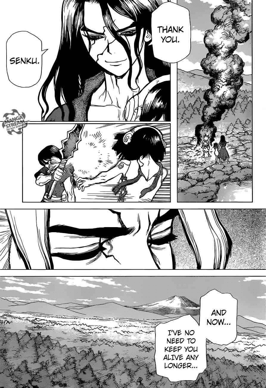 Dr. Stone Manga Chapter 9 page 14 - Senku Vs. Tsukasa scene