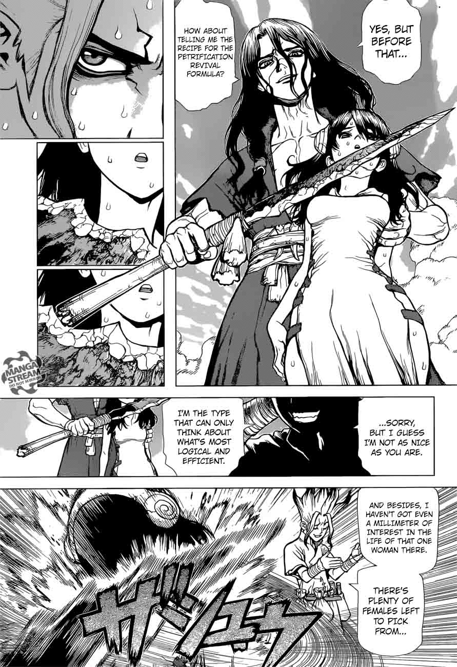 Dr. Stone Manga Chapter 9 page 8 - Senku Vs. Tsukasa scene