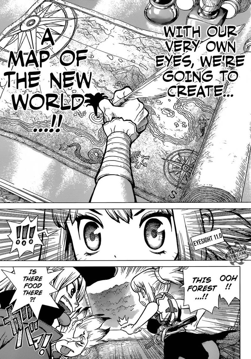 Dr. Stone Manga Chapter 90 page 6 - New World Map scene