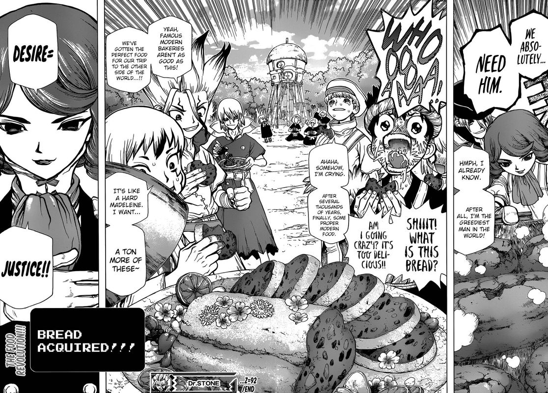 Dr. Stone Manga Chapter 92 page 18 - Desire Is Noble scene