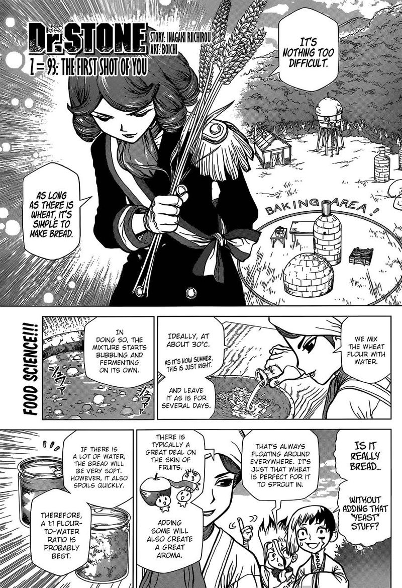 Dr. Stone Manga Chapter 93 page 1 - The First Shot Is Yours scene