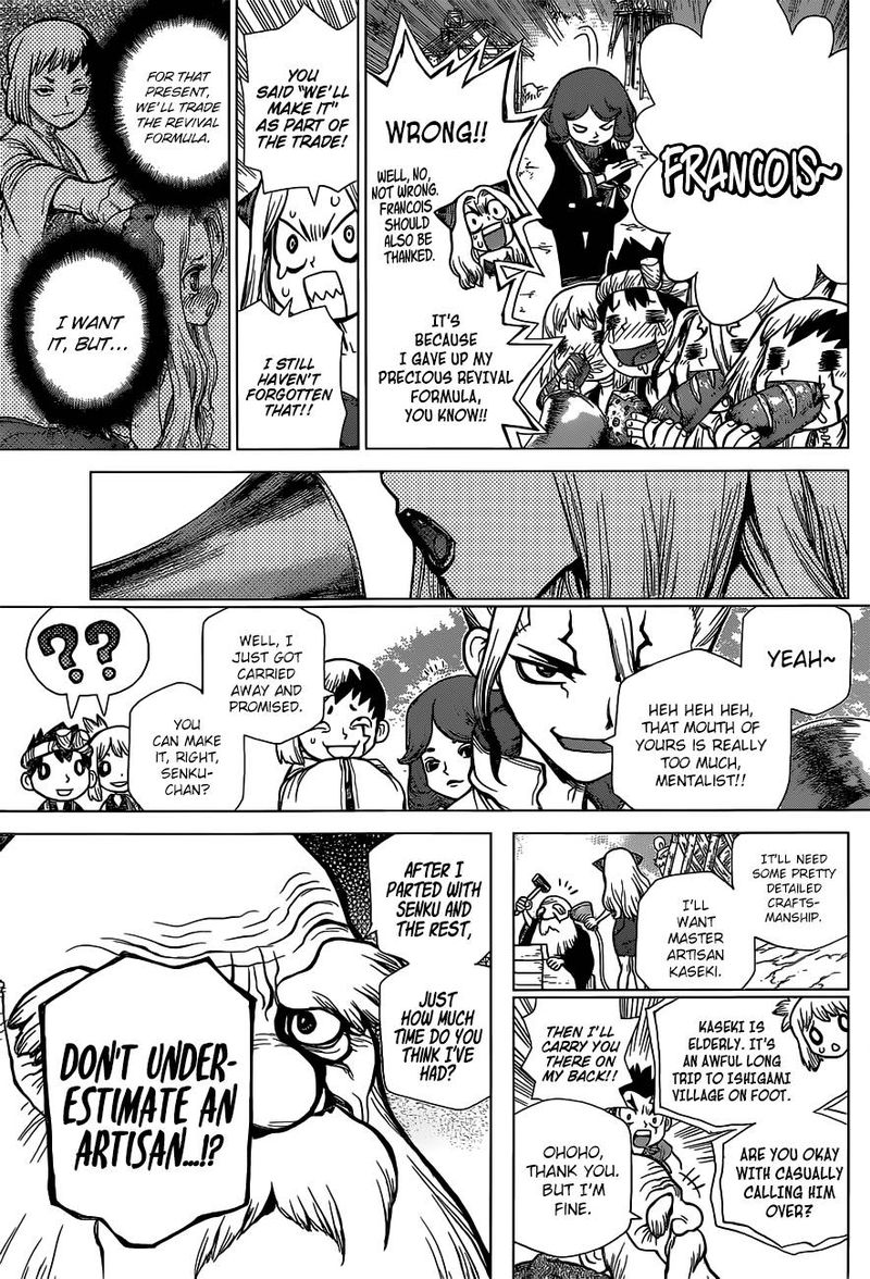 Dr. Stone Manga Chapter 93 page 3 - The First Shot Is Yours scene