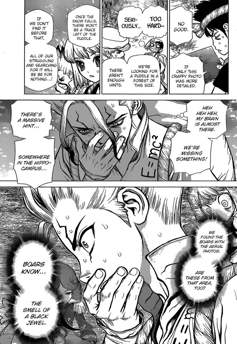 Dr. Stone Manga Chapter 94 page 15 - The Scent of Black Gold scene