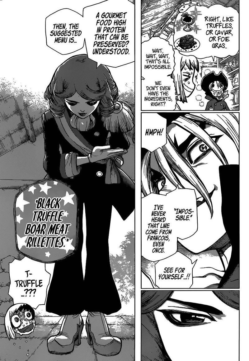 Dr. Stone Manga Chapter 94 page 6 - The Scent of Black Gold scene