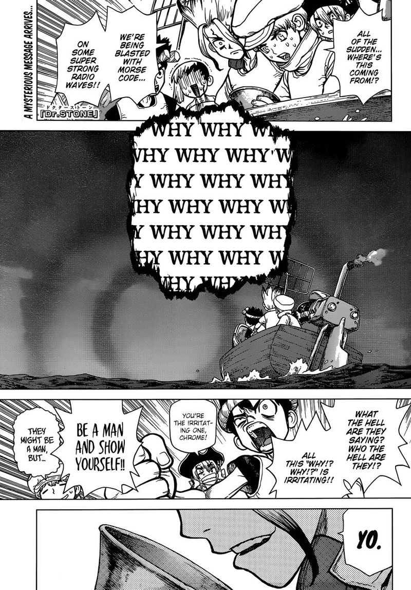 Dr. Stone Manga Chapter 96 page 1 - Eye of Science scene