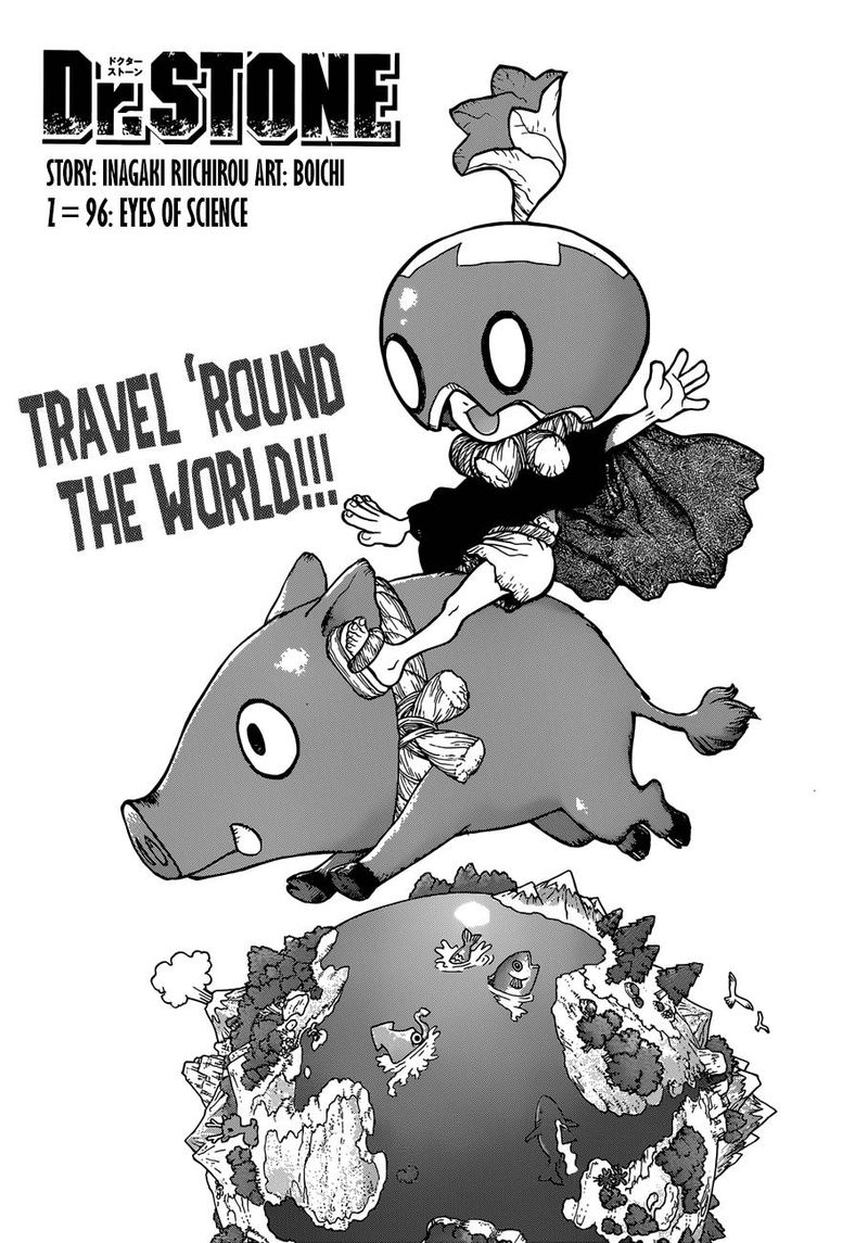 Dr. Stone Manga Chapter 96 page 3 - Eye of Science scene
